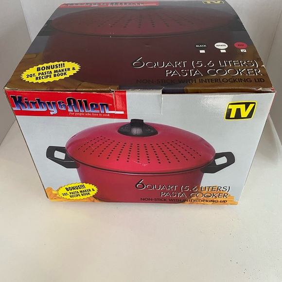 KIRBY & ALLEN 6 Qt. Pasta Maker + Bonus 2 Qt. Pasta Maker Red - Picture 2 of 6